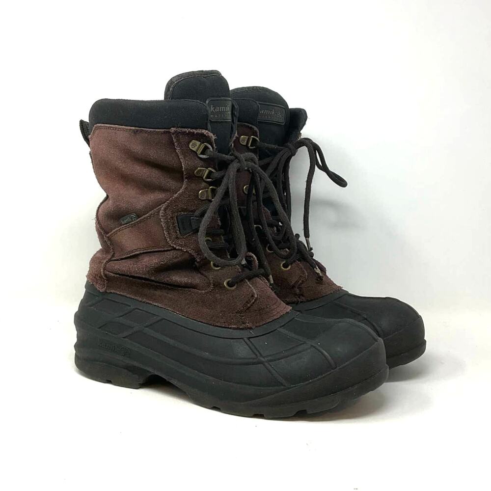 Kamik Nationplus Men’s Size 9 Waterproof Insulated Snow Rain‎ Boots Brown
